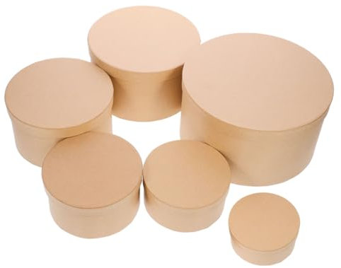 Alipis 6stücke Runde Diy Geschenkboxen Mit Deckel Aus Kraftpapier Für Basteln Hochzeit Geburtstag Geschenkverpackung Mit Malen Behälter Für Anlässe