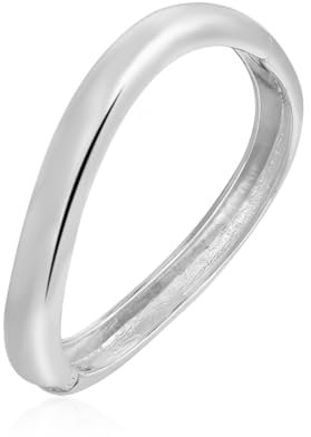 Eigso 9MM Womens Silver Bangle Bracelet Trendy Wide Chunky Cuff Open Wristband for Woman Man