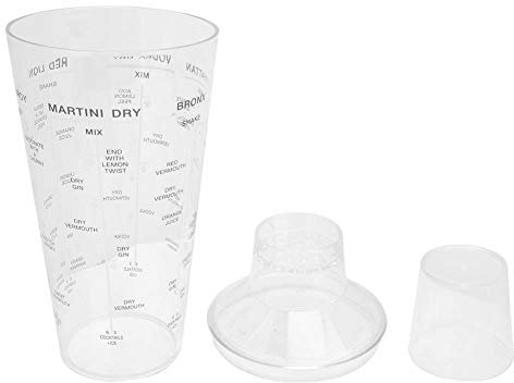 Coctelera de Recetas de 24 Oz Coctelera de Plástico de 3 Piezas Coctelera Boston con Tapa Colador Coctelera Profesional para Coctelera de té Kit de Barman
