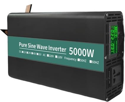 BIANMTSW 4000W 5000W Pure Sine Wave Power Inverter DC 12V 24V 48V To AC220V Portable Power Bank Converter Solar Car Inverter Transformer (4000W,12V_220-230V 50HZ)