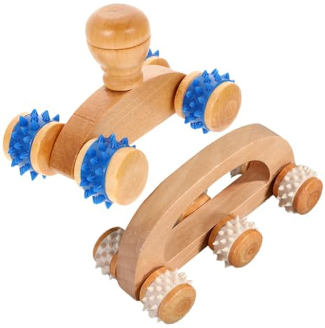 Wiederverwendbare Holz Massagerolle für Körper | Handrollenmassagegerät, zur Muskelentspannung und Flexibilitätsförderung, Angenehme Massage, 2 Stück