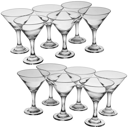 190ml Stemmed Martini Glasses Cocktail Glassware Elegant Design Ideal for Martinis, Cocktails, and Special Occasions Perfect Glassware Collection (Set of 12)