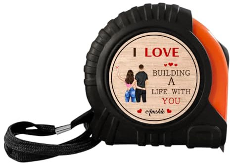 Mètre ruban personnalisé, « I Love Every Inch of You », ruban à mesurer gravé avec nom, outil de Noël, de Saint-Valentin, cadeau pour lui, mari, petit ami (style 5)