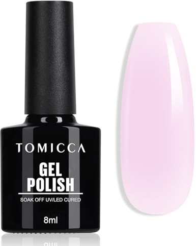 TOMICCA Esmalte de uñas UV Milky Rose-Lila, 8 ml, esmalte de uñas de gel UV LED Soak Off Manicure Gel Lacquer Varnish