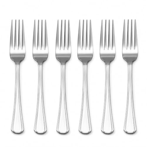 Stainless Steel Forks Set of 6 – 17cm Durable Metal Dinner Cutlery for Everyday Use – Tableware for Kitchen, Parties, Starters & Desserts – Reusable Silver Flatware Pack