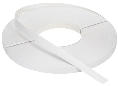 sourcing map Cinta de borde blanco de 250 pies x 7/8 pulgadas, cinta de chapa prepegada flexible de madera contrachapada con adhesivo termofusible para restauración de muebles
