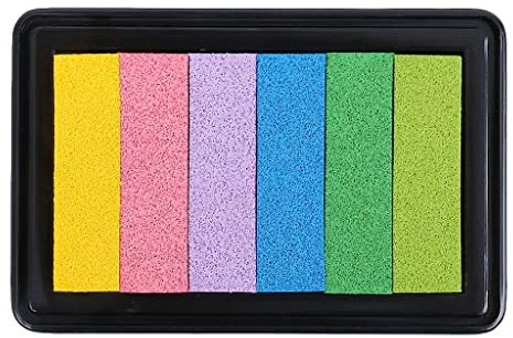 Buntes Regenbogen-Stempelkissen für Bastelprojekte, 1 Packung