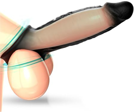 Realistisch Silicone Penishülle Sex Spielzeug für Männer, APP Elektrisch Penis Sleeve mit 9 Vibrationsmodi, Penismanschette Penisverlängerung Erotik Sextoys für die Paare Extrem Sex （L）