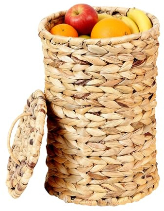 Contenedores De Almacenamiento Plegables: Cesta De Almacenamiento Grande, Cesta De Lavado, Decoración Rústica Del Hogar, Cubo De Basura Decorativo Con Tapa, Para Cocina, Dormitorio, Baño, Sala De Esta