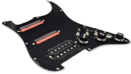 Loaded Prewired Pickguard SSH Pickups Scratchplate for Electric Guitars Accs Black 28.1x22.2 cm
