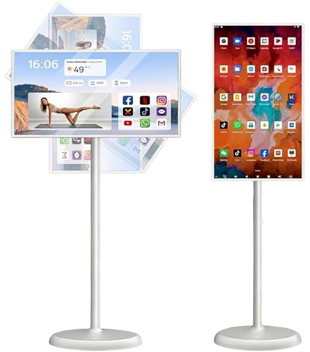 Sunseota 32 Pulgadas TV con Pantalla Táctil,Monitor Móvil Portátil con Pantalla Táctil Inteligente con Cámara De 8mp/13mp,TV Móvil Inteligente,para Entretenimiento En El 8+128GB(1080P)