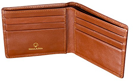 Cronus & Rhea® | Luxus Geldklammer aus exklusivem Leder (Ladon) | Kartenhalter - Kartenetui - Geldbeutel - Geldbörse | Echtleder | Mit eleganter Geschenkbox | Herren - Damen (Cognac)