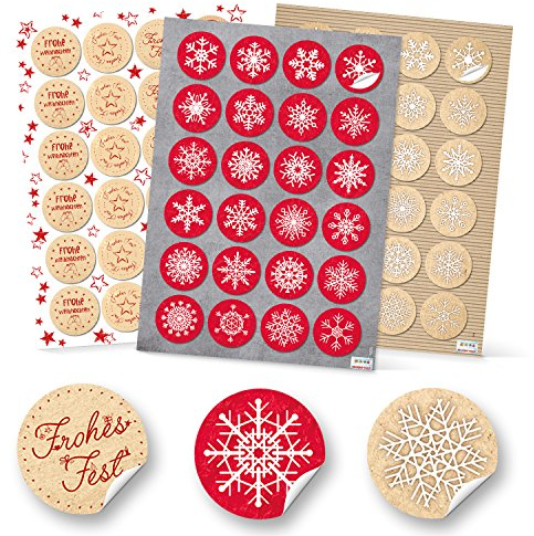 Logbuch-Verlag 72 Weihnachtsgrüße Text Frohe Weihnachten Aufkleber Verpackung Geschenkaufkleber weihnachtlich 4 cm