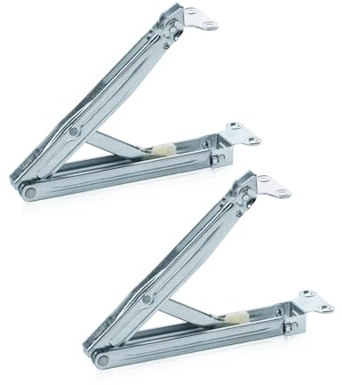 GedoTec Klappenbeschlag Rastomat Kopfteil Verstellbeschlag - MULTIFLEX | Hochstellstütze Metall verzinkt | Hochstell-Beschlag für Kopf- & Fußteil | 2 Stück - Liegenbeschlag 13-Fach verstellbar