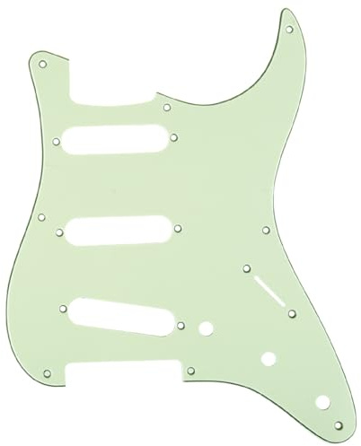 Musiclily Pro 8 Fori 50s 57 Stile Vintage SSS Chitarra Battipenna Strat Pickguard per American Stratocaster,3 strati Mint Green