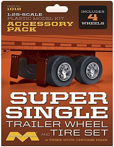 Pegasus Hobbies 1/25 Super Single Trailer Wheel & Tire Set (4), MOE1018