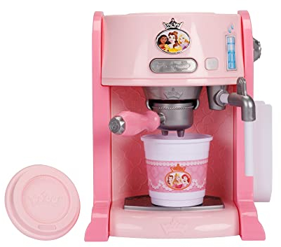 Disney Princess Style Collection Espresso Maker. Includes Play Espresso Machine, 2 Play Espresso Pods, To-Go Cup and Lid, Milk Pitcher, Stirring Spoon For Girls Aged 3+