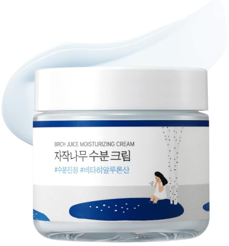 ROUND LAB Birch Juice Moisturizing Cream 2.7 Fl Oz, 48-Hour Deep Hydrating Face Moisturizer with Birch Sap & Vita Hyaluronic Acid for Acne-Prone Skin, Reduces Sebum, Oil, Blackheads, Korean Skin Care