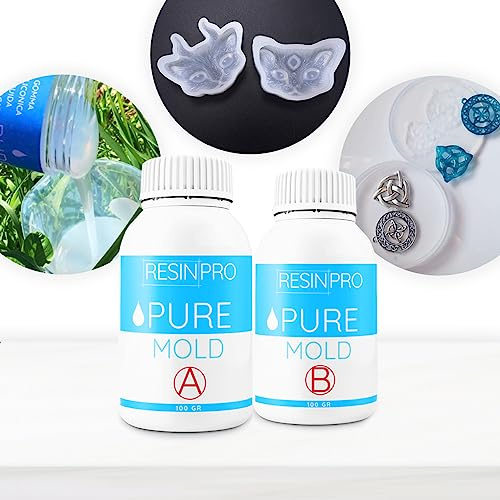 Pure Mold: Goma De Silicona Líquida (0.5 Kg) Translúcida y Rápida Para Crear Moldes Para Resinas Epoxi De Poliuretano Cera Jabón Yeso Cemento - Dureza 13 Shores - 100% Made in Italy