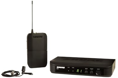Shure BLX14/CVL UHF - Sistema microfonico wireless - Perfetto per interviste, presentazioni, teatro - Durata della batteria 14 ore, portata 91,4 m | Include microfono lavalier CVL, ricevitore a canale