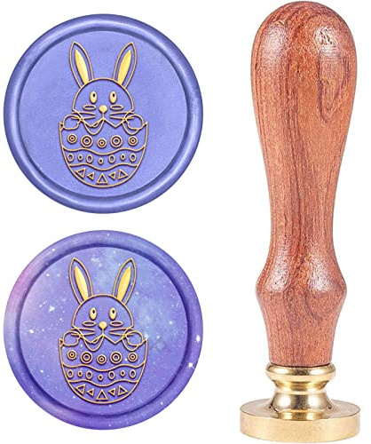 craspire Osterhase Wachs-Siegel-Stempel, Tierversiegelungswachsstempel Retro Holzstempel Wachssiegel 25 mm Abnehmbar Messingdichtung Holzgriff Für Umschläge Einladungen Hochzeit Dekoration