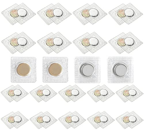 Zasvec Magnete zum Einnähen 20 Paare Unsichtbare Magnetknöpfe Hidden Sew Magnetverschluss Magnetische Knopf Druckknöpfe Verstecktem Verschluss 10mm und 15mm für Nähen DIY
