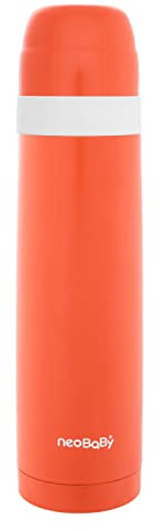 Contenitore Termico in Acciaio Inox per Liquidi, 500 mL, con Chiusura Ermetica, Sistema Antigoccia, Portatile in Viaggio, Per Pasti fuori Casa, Lavabile in Lavastoviglie, 0 mesi+, Arancione