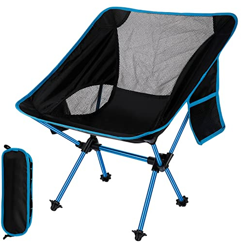 Houzzcare Chaise de Camping Pliante Portable, Chaise de Jardin Ultra-légère - Charge maximale 150 kg - Parfait pour la Plage pêche randonnée Pique-Nique Voyage Taille Unique