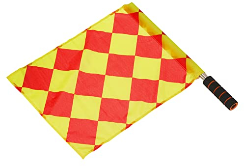 PATIKIL Schiedsrichter Fahne Schiedsrichter Flagge Linienrichter Fahne mit Edelstahl Pol Schwamm Handgriff für Fußball Sport Leichtathletik Diamant Kariert