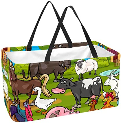 Cesta de compras rectangular Cestas de lavandería Cajas de almacenamiento de tela Cajas de almacenamiento de animales de granja Selfie