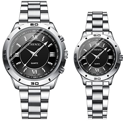 JewelryWe Uhren Herren Damen Analog Quarz Armbanduhr 30m Wasserdicht Edelstahl Armband Geschäfts Beiläufige Uhr mit Leuchtend Zeiger und Uhrenwerkzeug, Verschiedene Modelle