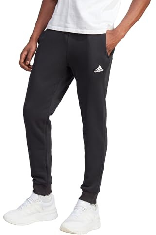 Adidas Uomo Essentials Fleece Tapered Cuffed Pants, Black, S