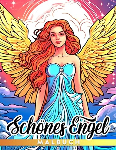 Schönes Engel-Malbuch: Ideale Geschenke für Geburtstage, Weihnachten oder Wichtelgeschenke sind Ausmalbilder für Erwachsene, die atemberaubende Engel und Fantasiewelten für Frauen präsentieren.