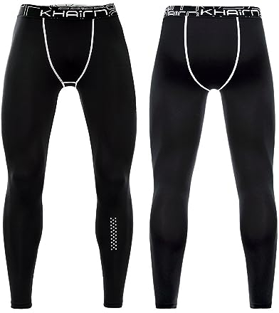 BaronHong Herren-Basisschicht-Strumpfhose, schnell trocknend, Kompressionshose in Übergröße, für Fitnessstudio, aktive Leggings, atmungsaktive Sporthose (schwarz, 5XL)