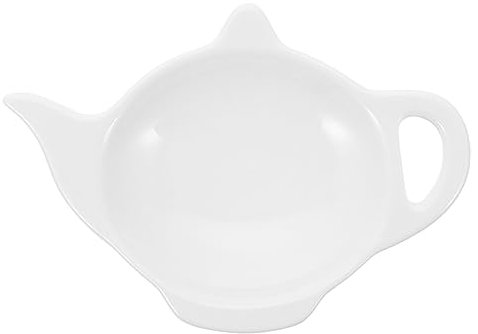 OUNONA Ceramic Tea Bag Coaster Condiment Dish Decorative Teabag Tray for Household Use Handmade Ceramic Kitchen Tray for Desktop Teabag Holder and Tea House Settings