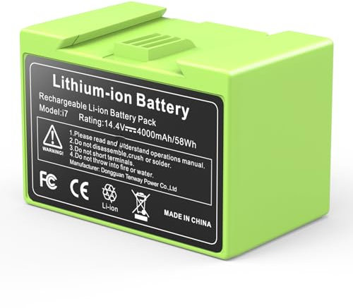 LabTEC 14.4V 4000mAh Ersatzakku für Roomba i7, Li-Ion Akku für iRobot Roomba E5 7150 7550 3150 3550 4150 4552 i4 i4+ i3 i3+ i7158 i7550 i755020 4624864 ABL-D1 Staubsauger Akku