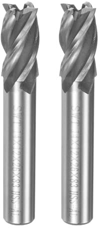 QUARKZMAN 2pz 14mm x 12mm 4 Scanalature HSS-AL Elicoidale Scanalatura Fresa a Candele Gambo Dritto Fresatura Taglierina Strumento
