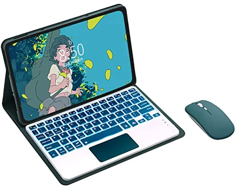 Bueuwe Keyboard Case for Honor Pad X9 11,5 Inch 2023, 7 Color Backlit, Detachable Bluetooth Keyboard with Touchpad, Bluetooth Mouse,Deep Gree