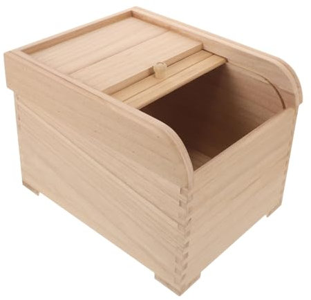 Colcolo Distributeur de Riz en Bois, récipient de Stockage de Riz, boîte de Stockage de Riz à Sec pour céréales, céréales, Farine, Haricots, Riz, Beige