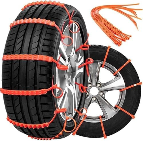Schneeketten für E-Bike, Motorrad, 10 Stück, rutschfeste Reifenketten, Radketten für Schnee, Nylon, Eisbrechung, mehrschichtige Zähne, Winter-Schneereifenketten, Reifensocken für Schnee