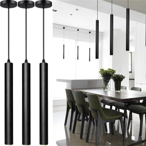 Hobaca® 12 Watt Dia 5 CM * L 40 CM Rohr LED Moderne Pendelleuchten Spot Licht für Insel Esszimmer Wohnzimmer Bar Theke Shop Decke Küche Lampe Downlight,3 Flammig - Hängelampe