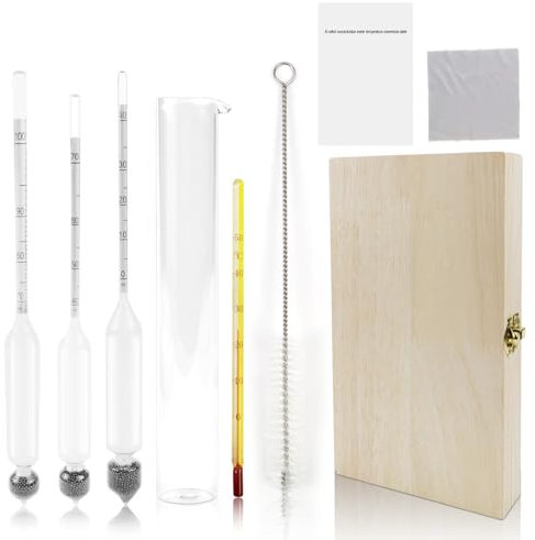 YNOYMO Alkoholmeter Hydrometer Alkoholmessgerät Tester mit Messzylinder Alkoholgehalt 0-100 VOL% Alkohol Vinometer zur Test von Hohe Alkoholgehalt für Alkohol Destillate Whisky Wodka