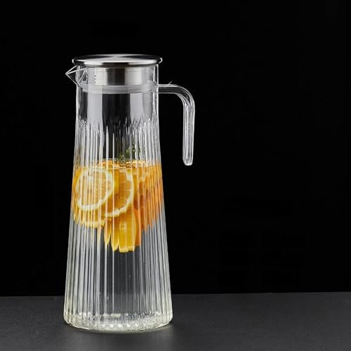 Jarra de plástico sin BPA de 1,1 l/1,2 l/1,6 l con tapa, jarra de agua moderna para jugo y café, inastillable y resistente al calor (0-120 °C), diseño fácil de verter y a prueba de fugas