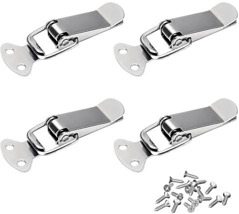 ORTAVA 4 Stück Spannverschluss Edelstahl, Kistenverschluss, Schnappverschluss, Verschluss, Geeignet für Türen, Fenster, Schränke und Kastendeckel