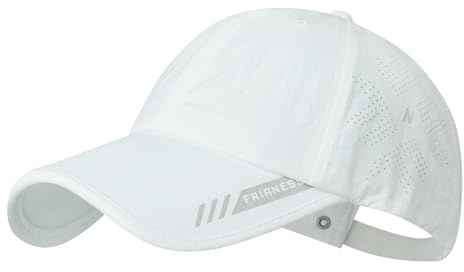 CLAPE Andningsaktiv sportkeps, snabbtorkande, nätkeps, lätt, löparkeps, anti-UV, skärmmössa, anpassningsbar, ostructured Hats, BSSQ2581-vit, one size