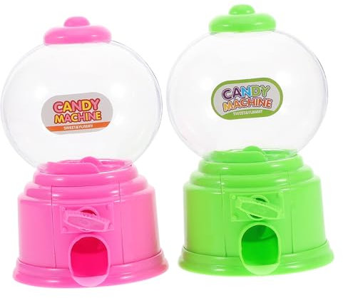 VICASKY 2pcs Mini Automatic Candy Dispenser Desktop Gum Ball Machine Toy for Boys and Girls Wedding Birthday Party Favor