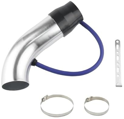 Universal Aluminium 3'' 75mm Auto Cold Air Intake System Turbo Induktionsrohr Rohr Silber Schwarz Rot Farbe Ansaugschlauch(Silver)