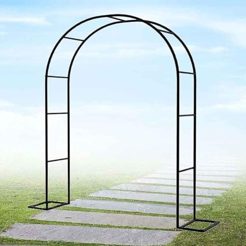 WCQSYY Arche De Jardin pour Plantes Grimpantes, Treillis en Métal,Arche À Rosiers Robuste 1.2/1.4/1.8/2.4/3/3.5M H Mariage Arches,Extérieure Tonnelle De Jardin,Blanc,W1.4M*H2.3M