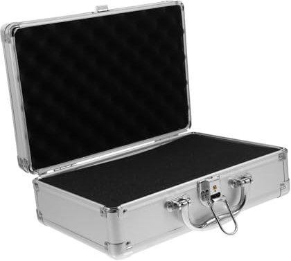 NUOBESTY Aluminum Alloy Briefcase Small Metal Case Key Lock Portable Tool Case Sponge Inserts Multifunctional Storage for Travel and Work