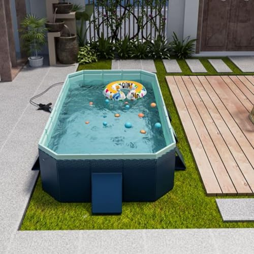 2.1M Foldable Swimming Pool Above Ground Outdoor Large Paddling Pools Non-Inflatable For Home Use Blue(Only Include Pool)